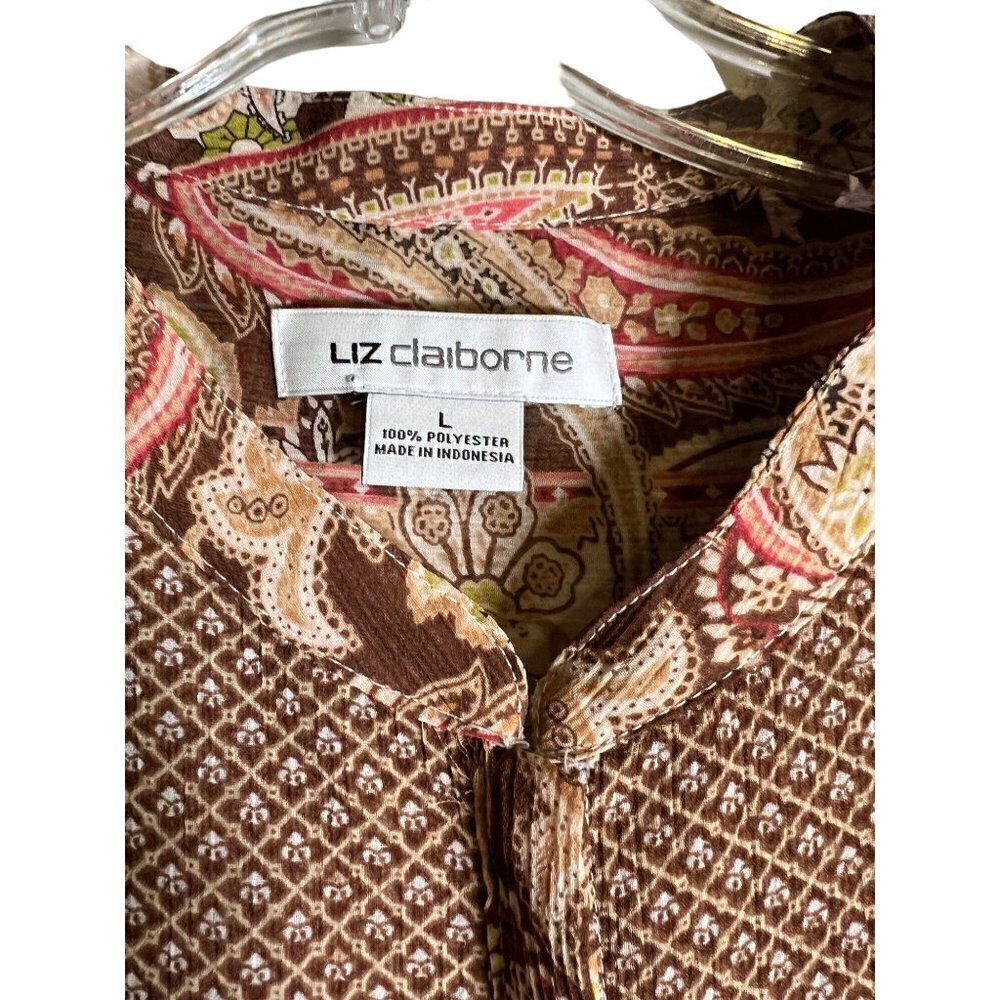 LIZ Claiborne Women's Paisley Blouse Size Large - Picture 7 of 7